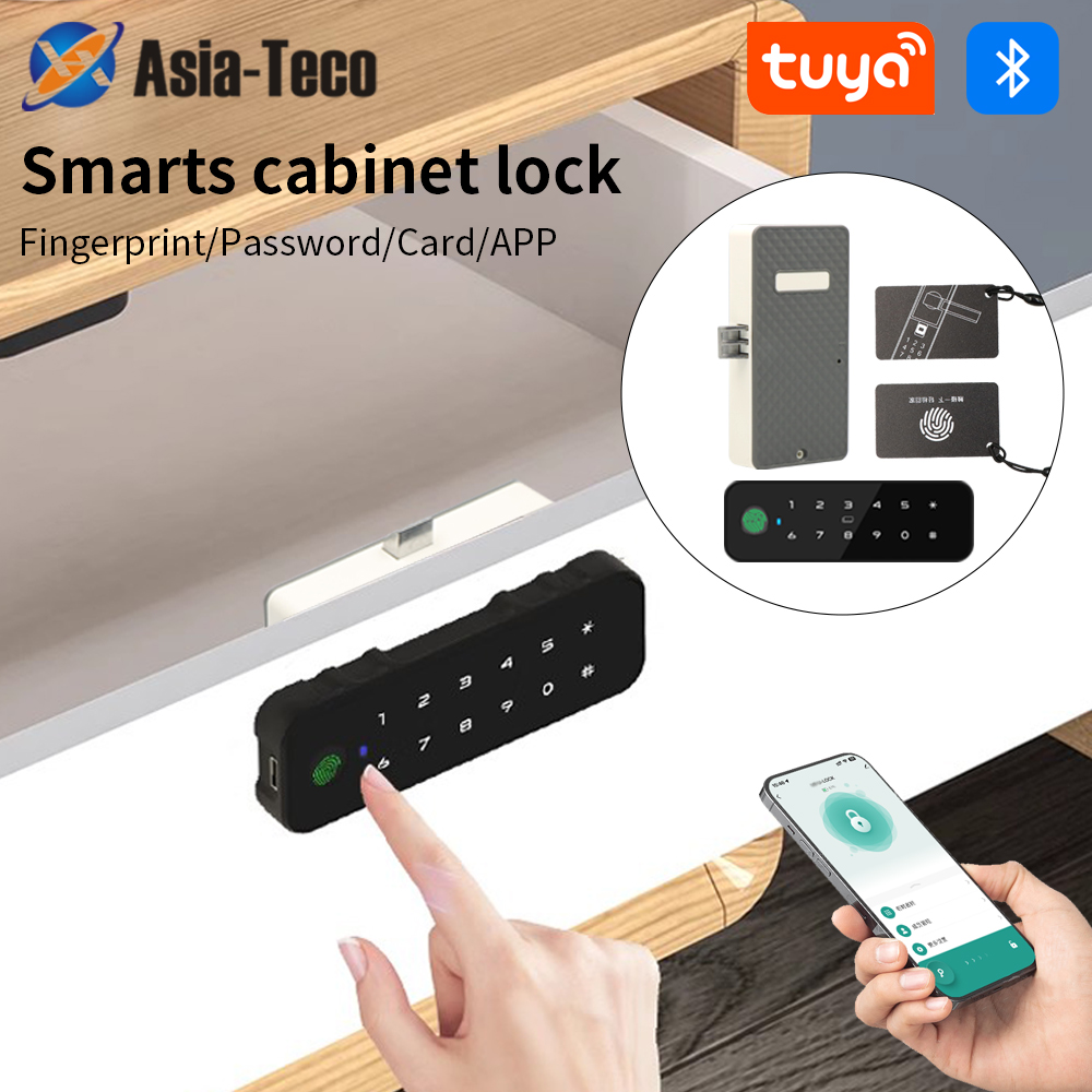 Furniture Home Hardware - Tuya Bluetooth Smart Wood Cabinet Fingerprint