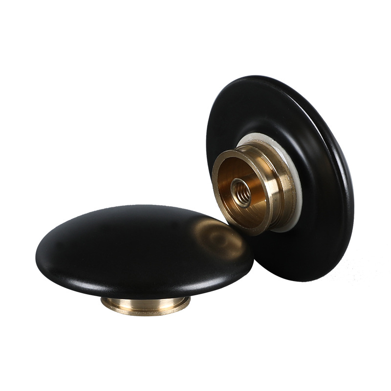 Furniture Hardware Connectors - 1pc Ceramic+Brass Basin Drain Push Button
