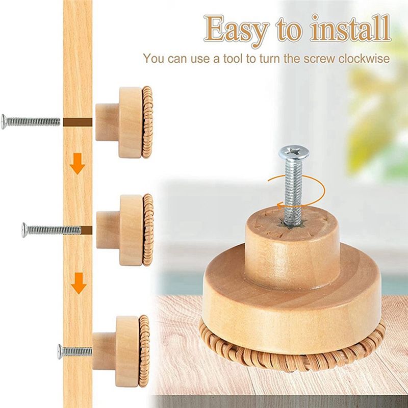 ABLQ Wooden Handles Beech Ratt - огляд і ціна Furniture Hardware Paint