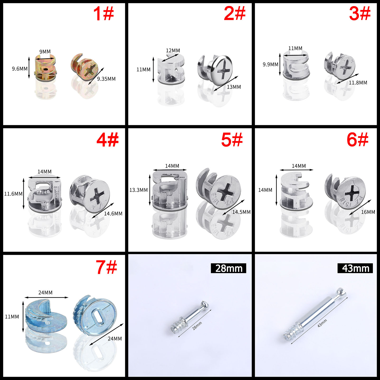 50pcs 10/11/12/14/15/18/25mm T - огляд і ціна Furniture Joinery Hardware