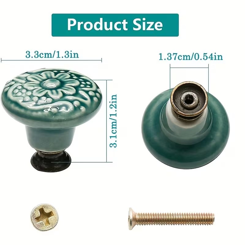 12pcs Ceramic Cabinet Knobs, F - огляд і ціна Furniture Home Hardware
