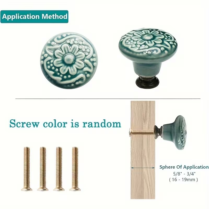12pcs Ceramic Cabinet Knobs, F - огляд і ціна Furniture Home Hardware