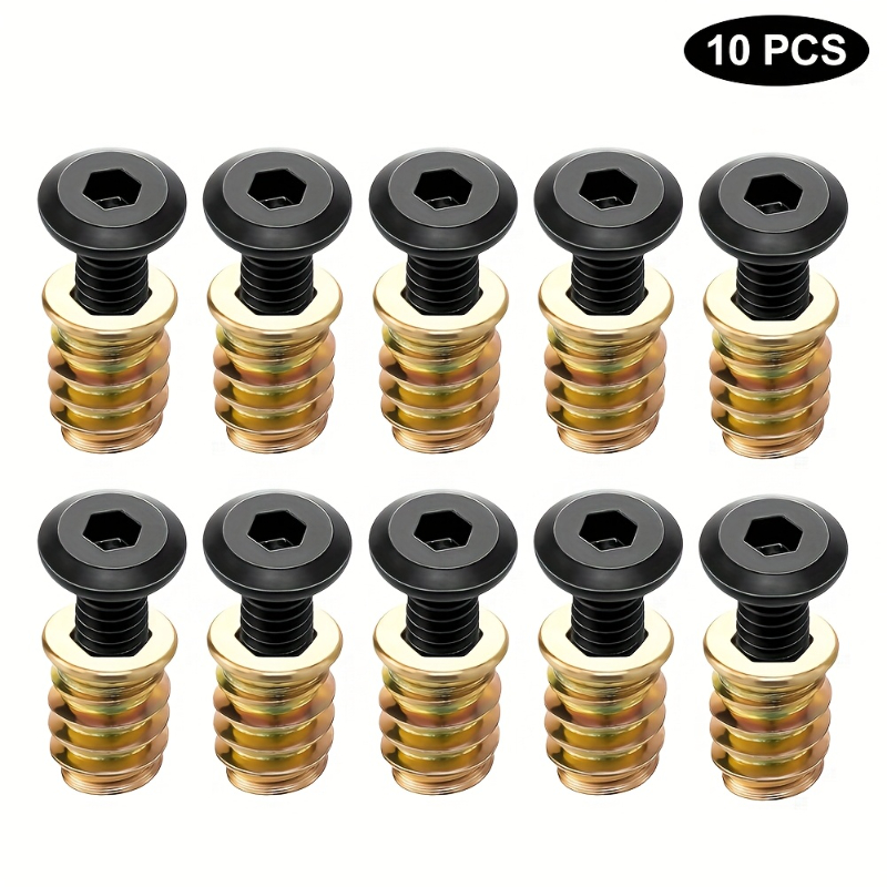10PCS Nut Threaded Inserts Com - огляд і ціна Furniture Hardware Connectors