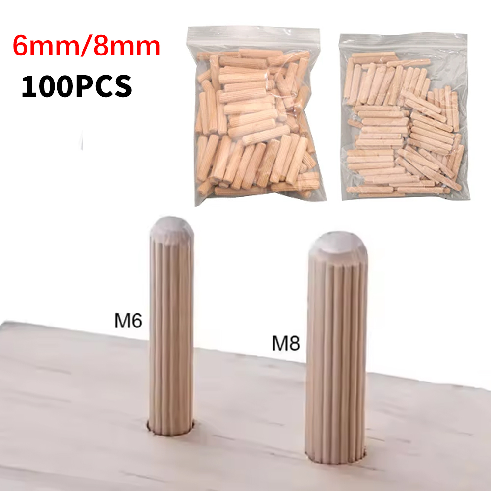 Wooden Dowel Pins 6/8mm Fluted - огляд і ціна Furniture Joinery Hardware