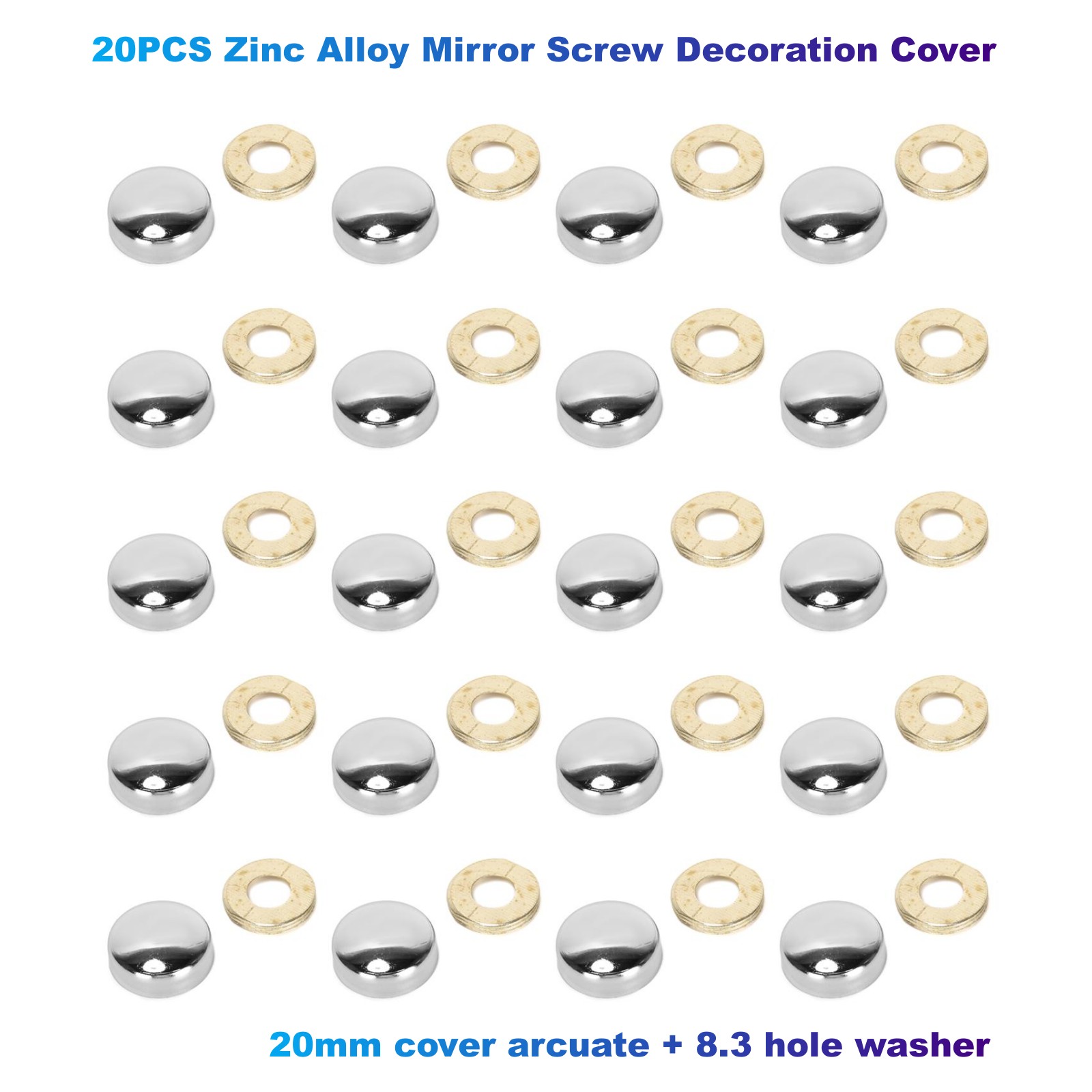 20PCS Zinc Alloy Mirror Screw  - огляд і ціна Furniture Joinery Hardware