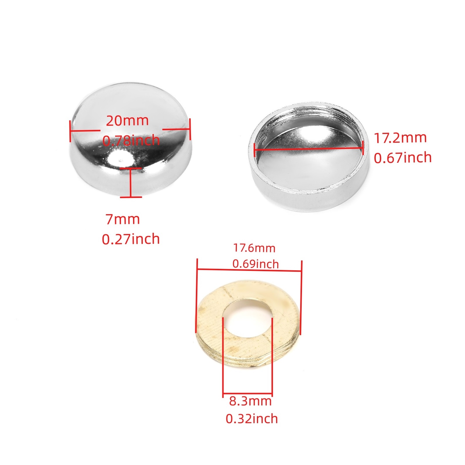 20PCS Zinc Alloy Mirror Screw  - огляд і ціна Furniture Joinery Hardware