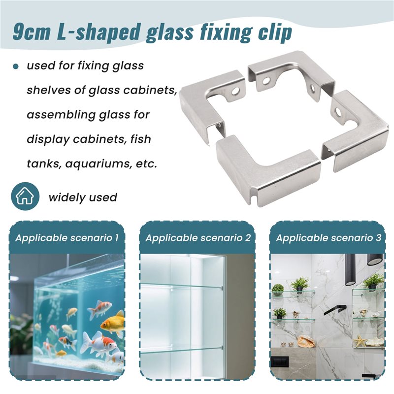 ABUI-4Pcs L Type Glass Fixing  - огляд і ціна Furniture Hardware Paint